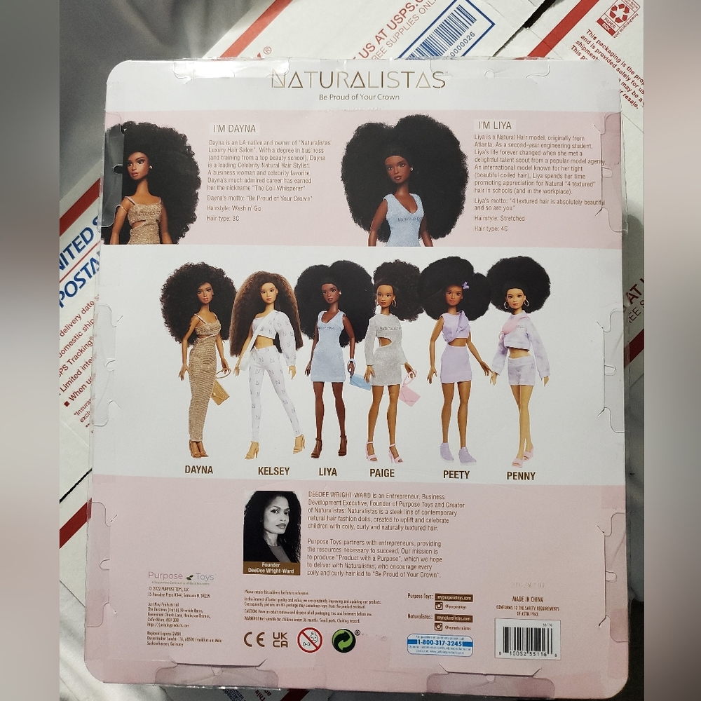 : Pack of 2 Naturalistas Dayna and Liya natural hair african american dolls. - Picture 3 of 7